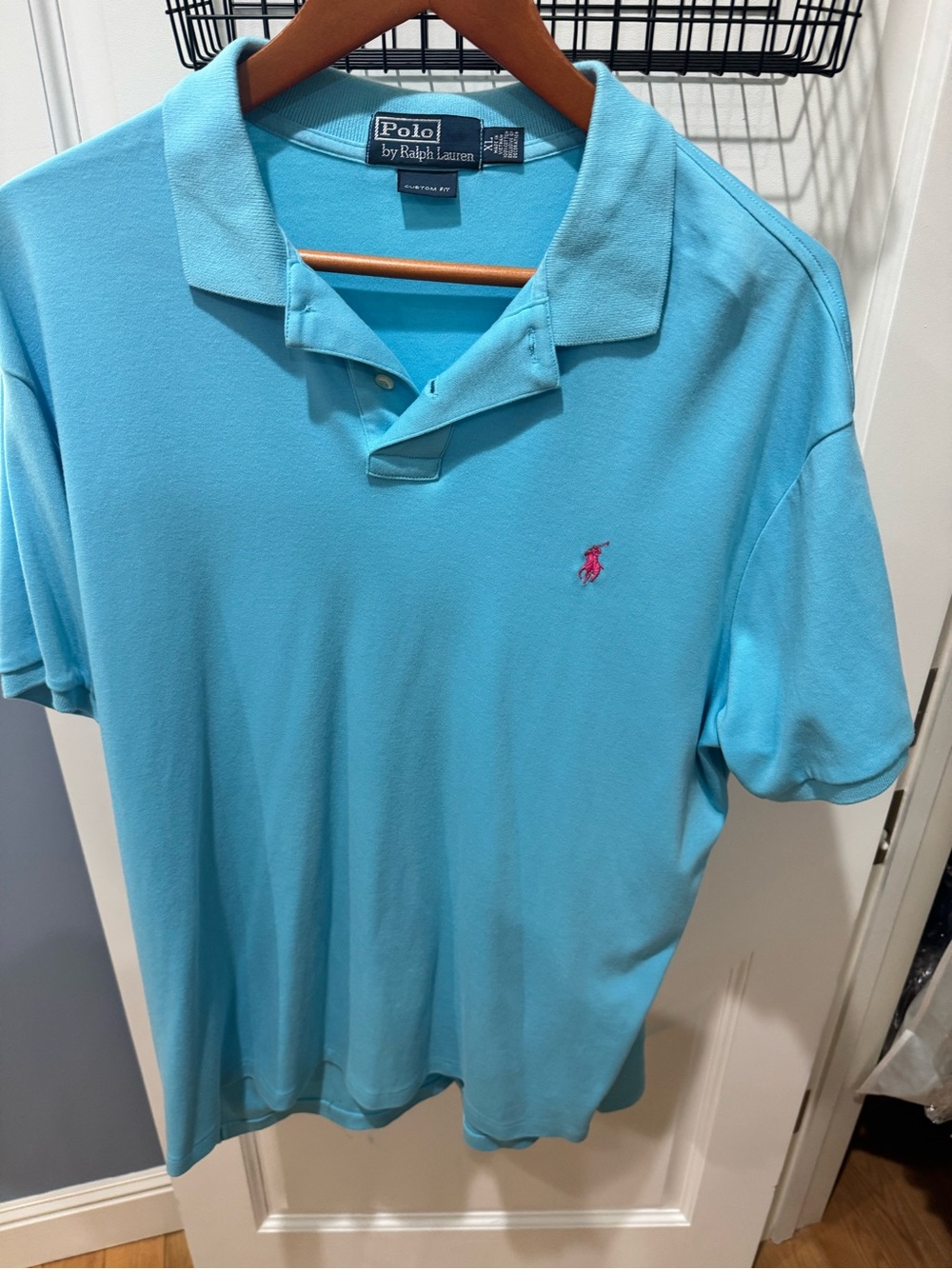 Ralph Lauren Turquoise Polo with Pink Pony